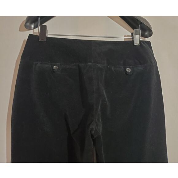 Express Editor VTG Y2K Velour Flare Leg Pants Womens Size 2 Black Mid Rise Soft - Picture 5 of 12
